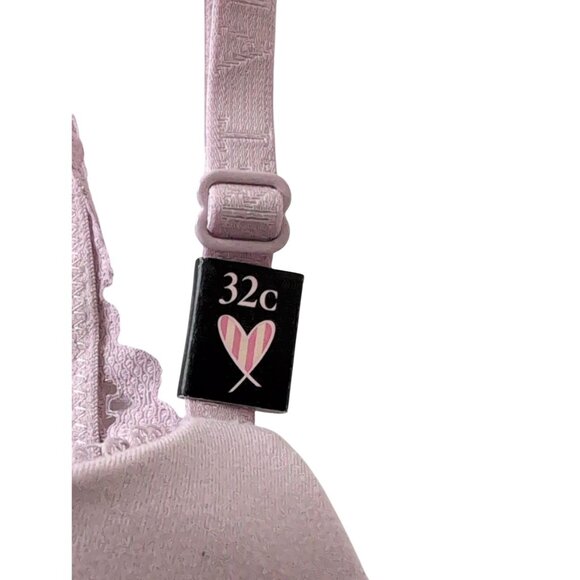 Victorias Secret Perfect Shape Demi Bra 32C Purple Lace Racerback Front Closure - Picture 5 of 8